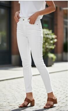 Current Elliott White Sugar Stiletto Skinny Denim Jeans size 26